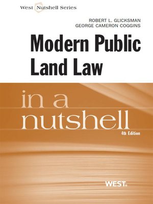 cover image of Glicksman and Coggins' Modern Public Land Law in a Nutshell